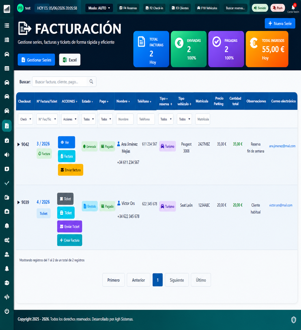 Facturación integrada con PDF